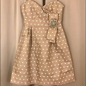 Eliza J Cream Polkadot Dress